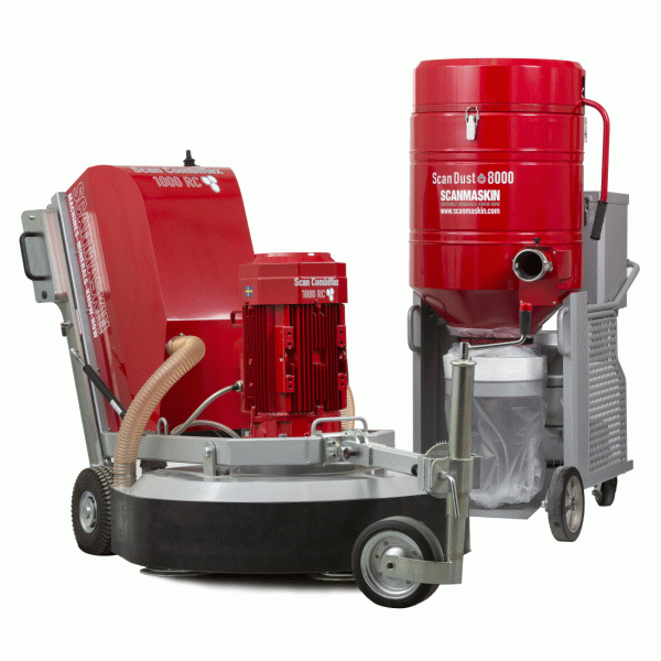 bruska SC1000RC a vysavač Scanmaskin SD8000